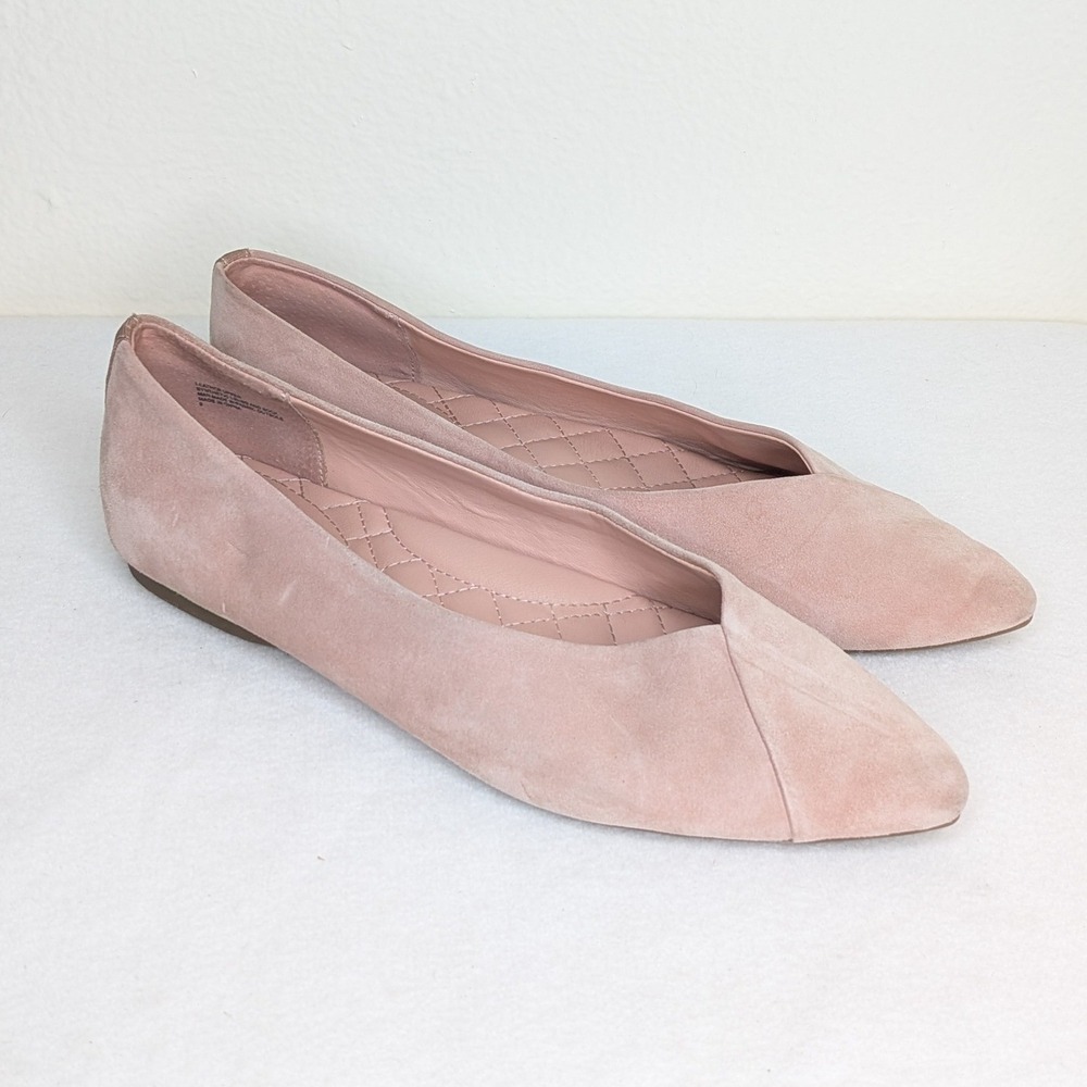 Birdies The Heron Blush Pink Suede Pointed Toe Flat Shoes Womens 9
